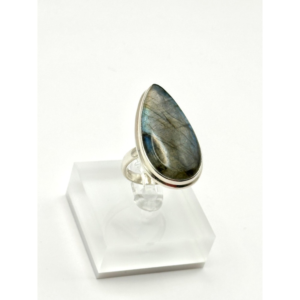 Labradorite Sterling Silver Statement Ring Size 8 - image 2